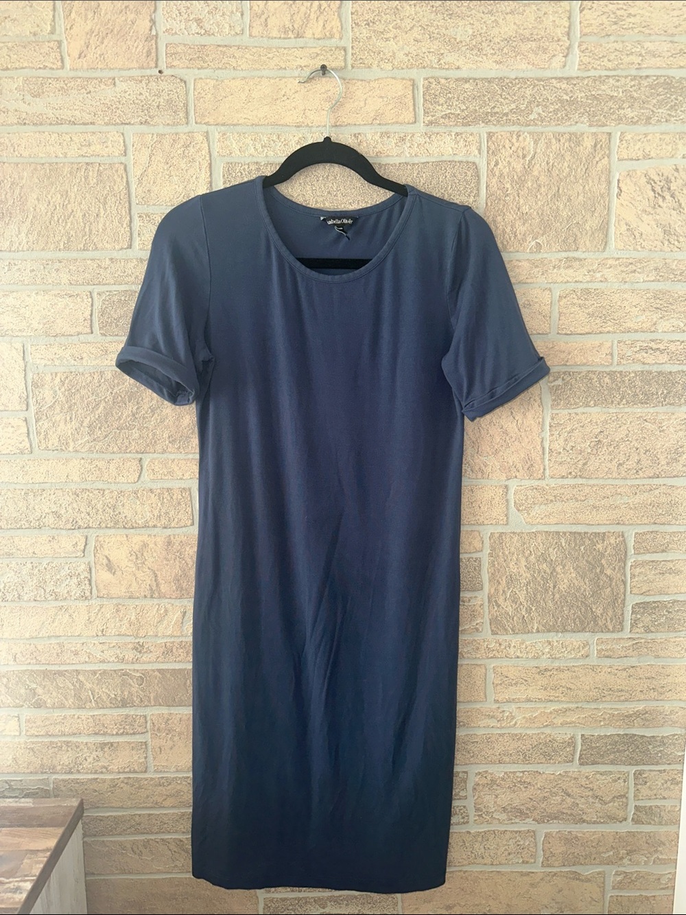 Isabella Oliver maternity T shirt dress size 1 Small Midi Stretch Blue Gray